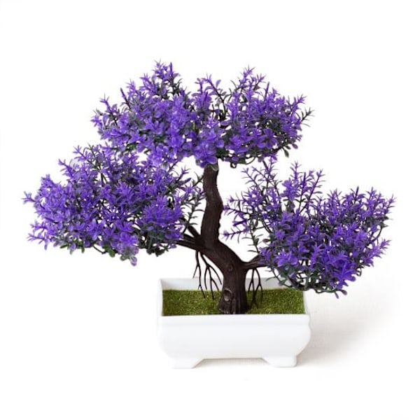 Fetong 1 stk Kunstig Blomst Fyrretræ Plante Foto Prop Bryllup Hjem Bonsai Dekoration? Purple