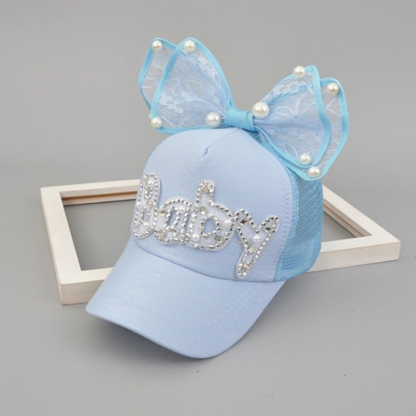Baby Rhinestone Cap Diamond Baseball Hat BLÅ blå blue