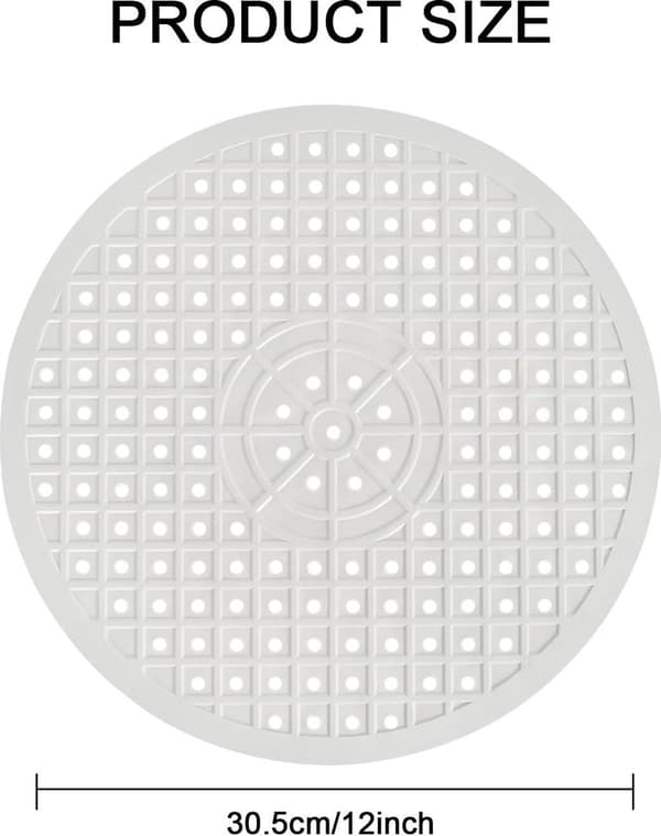 Gummi Vaskemåtte, Rund Ø31cm, Hvid & Sort, 2 Stykker, til Køkkenvaskens Bund