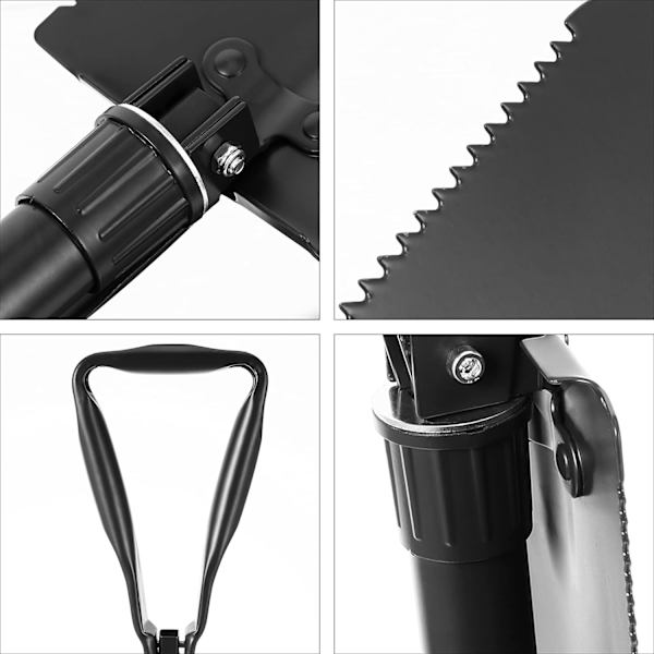 Multifunktionell hopfällbar spade Black Svart