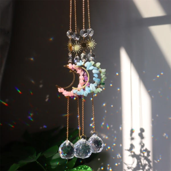 Crystal Sun Catcher Hengende lysfanger ROSA rosa pink