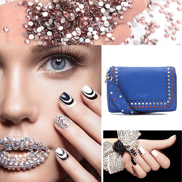 Kristallstrass Flatback Bulk Nagelkonst Runda Pärlor Stenar Diamanter Glitter Nagel