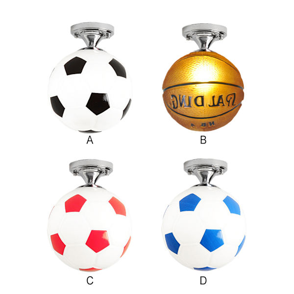 Fodbold LED-loftlampe Lysende Fodboldstang Med Black