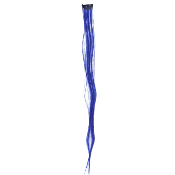 Farget hårforlengelse fremhever syntetisk hårstykke Clipin hårforlengelser for jenter (mørkeblått)