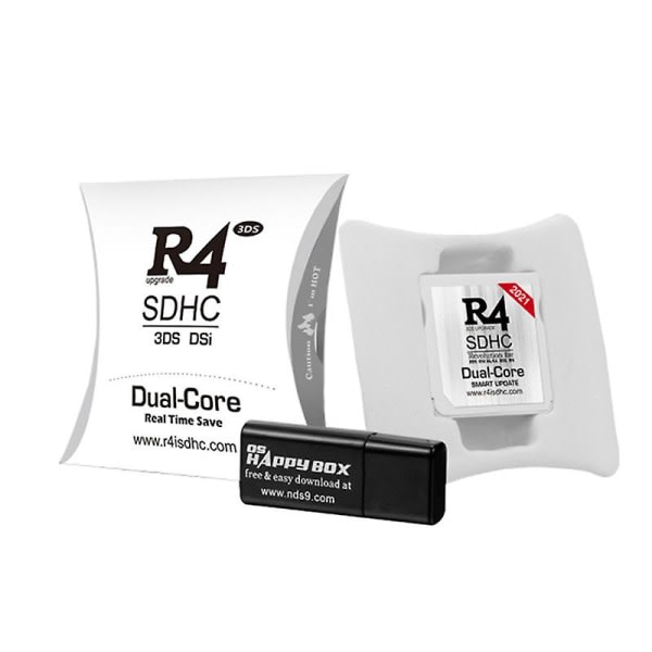 2021 R4 Gold Pro Sdhc for Ds/3ds/2ds/ Revolution Cartridge med USB-adapter Gold 1 stk