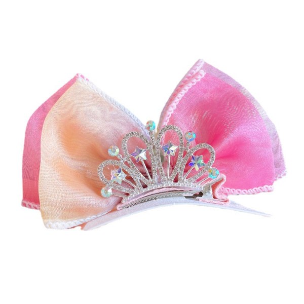Barnspets Prinsessan Aisha Crown Bow Hårnålshuvudbonad Snow Bud Crown Bow