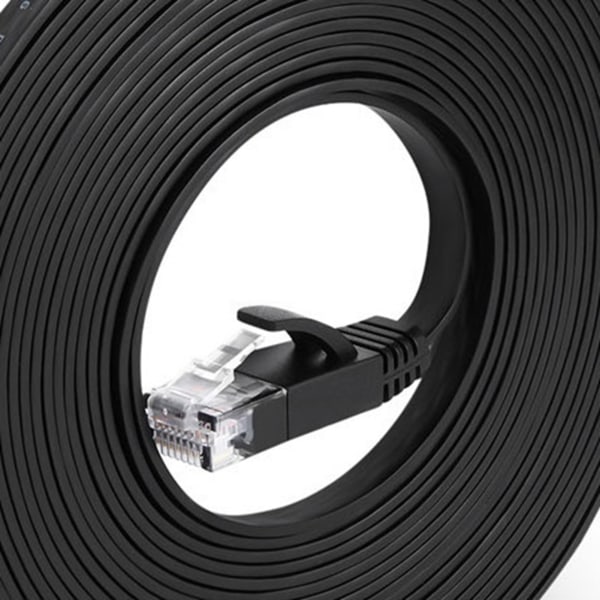 1000Mbps Gigabit netværkskabel 98ft RJ45-port CAT6 netværkskabel Ethernet-kabel til routere Computere Sort