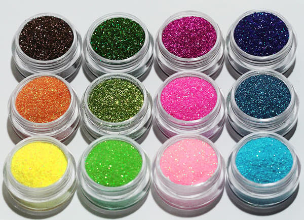 12 stk. bokser finkornet glitter