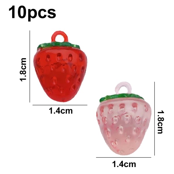 20 st Strawberry Pendant Resin 3D Hanging Pendant Ornament for D
