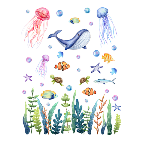Under The Sea Wall -tarrat - Ocean Fish -taustakuva lastentarhassa,