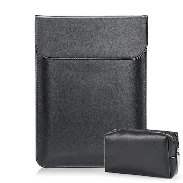 13,3\" Laptopfodral / Computertaske / Macbook - Læder - Vælg farve Sort