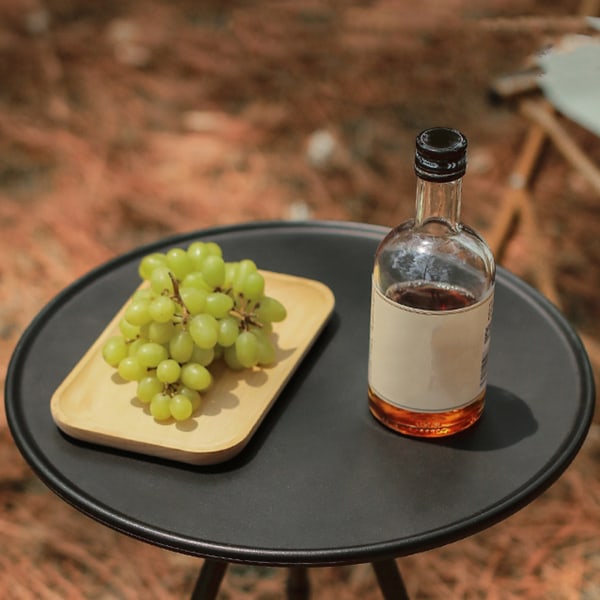 Rundt klapbord Sort Ultralet løftbart aluminiumslegering foldbart campingbord til udendørs picnic rejser Sort