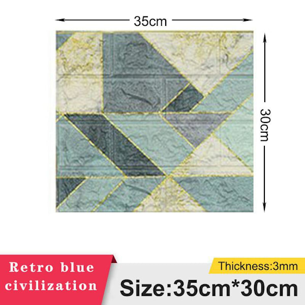 3/5/10 stk 30*35cm/70*15cm 3D Selvklæbende Vægstikker Hjemmedekoration Baggrundstikker Vandafvisende og Fugtsikker Matches the image 5pcs 30*35cm