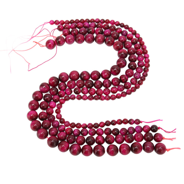 Natursteinsperler Glatt elegante smykker DIY dekorative perler for armbånd Halskjede Art CraftRose Red