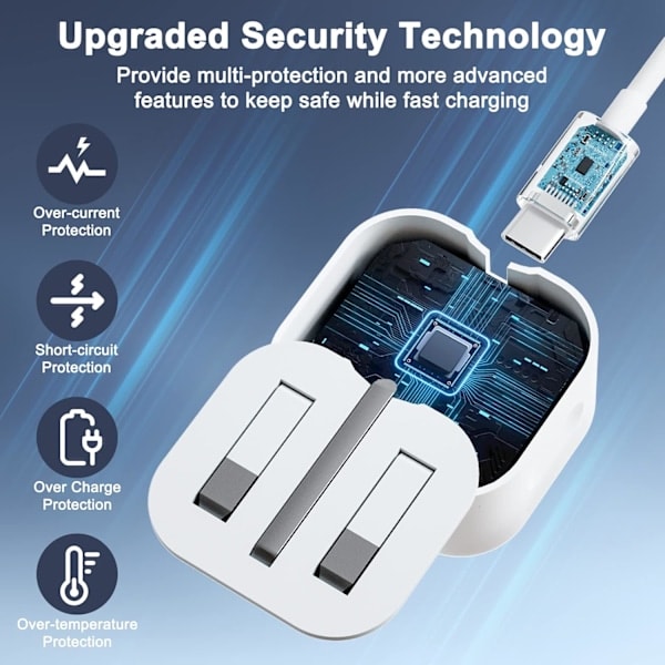 Paris_20W iPhone USB C -pikalaturi 1 metrin iPhone USB C -pikalatauskaapelilla