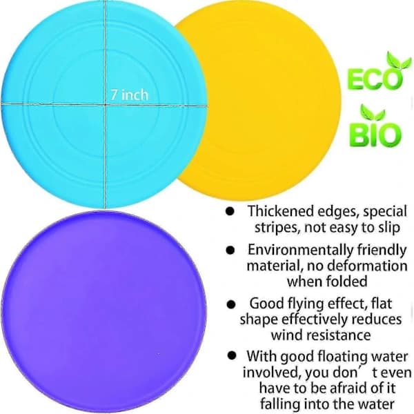 6-pack Silikon Hundfrisbee Rolig Hundleksak för Utomhusträning