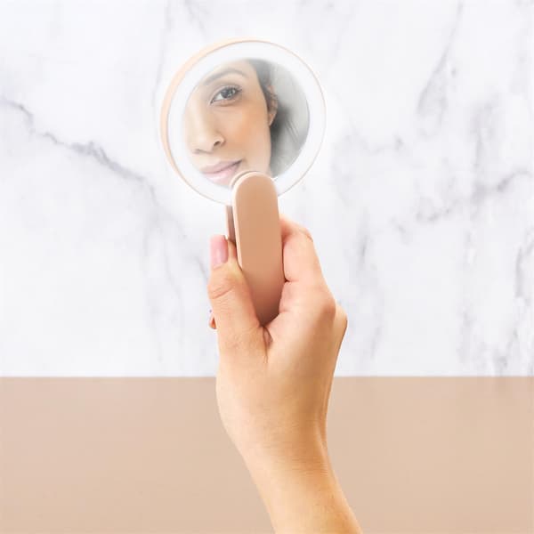 Lommespejl med LED-belysning - USB