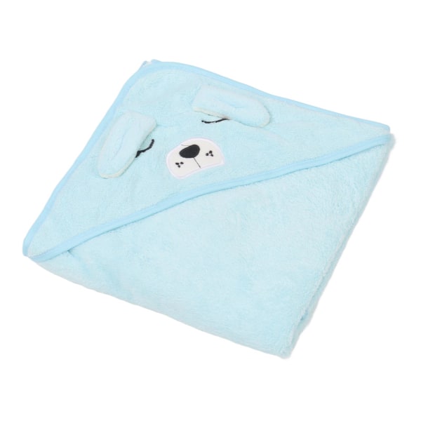 Baby badehåndkle med hette tegneserie dyreformet myk fleece Vannabsorpsjon Baby swaddle håndkle 80x80 cm Blå hund
