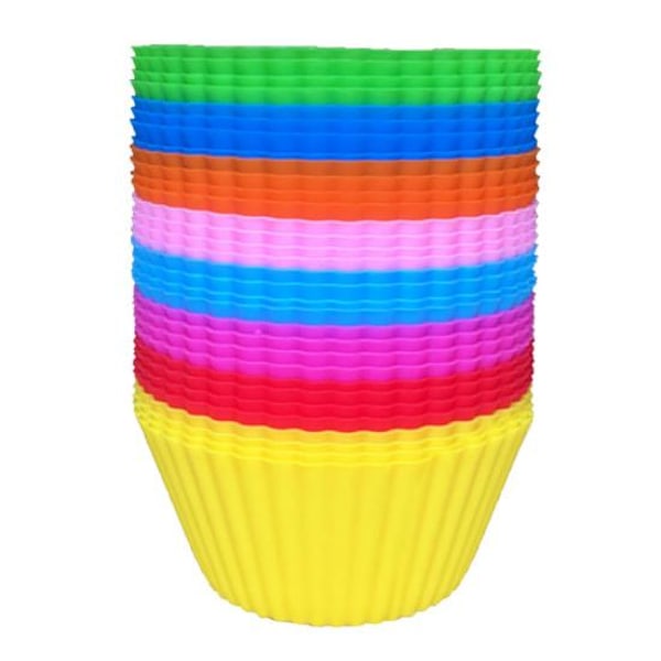 3/5/6/10/12 stk Myke Silikon Runde Kake Muffins Sjokolade Cupcake Liner Baking Cup Mold Matches the image 12Pcs