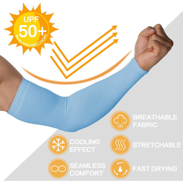 Arm Sleeves, Ærmer til at dække arme, Blå - 4 par