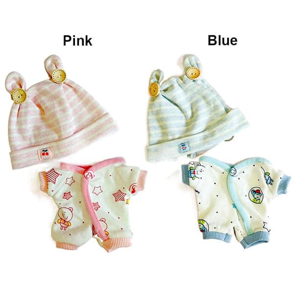 20 cm Dukketøj Jumpsuits Hat kostume ROSA pink