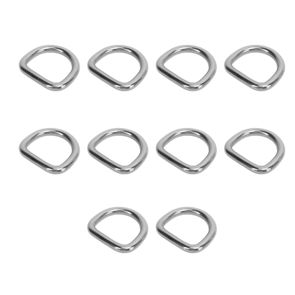 10 st 316 rostfritt stål D-ring Halvcirkelsvetsad D-ringspänne Surfbräda Kajak Dragspänne Hårdvara 8MM Diameter 40x37x8MM