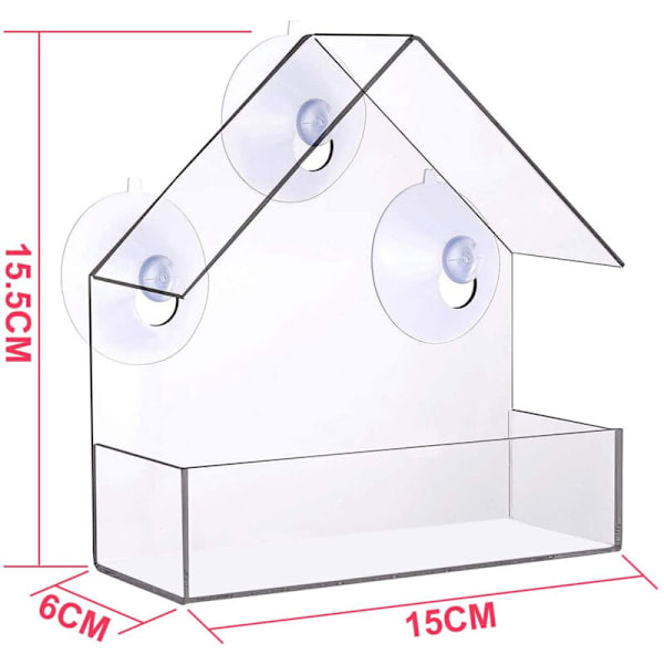 Bird Feeder Removable Feeding Transparent Housing Window Creative Support Feed