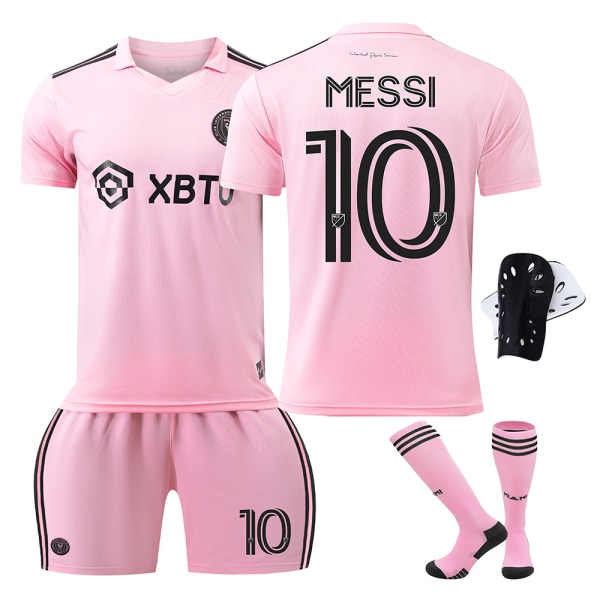 2324 Miami tröja nr 10 Messi Major League fotbollsuniform hemma och borta rosa dräkt med strumpor Miami pink home court no number XXL