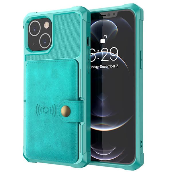 iPhone 13 Mini Cover med Kortholder - Kompatibel med Apple Sort