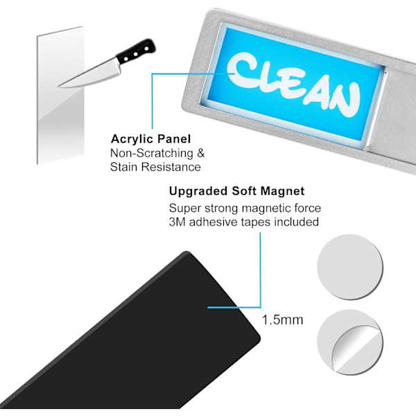 Magnetisk diskmaskin - Uppgraderad superstark magnetversion - Lättläst, reptålig magnetisk indikator med tydlig, fet och färgad text - Silver