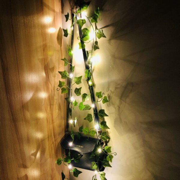 Konstgjord murgröna, med 20 lysdioder och gröna blad, 2M [1 st]