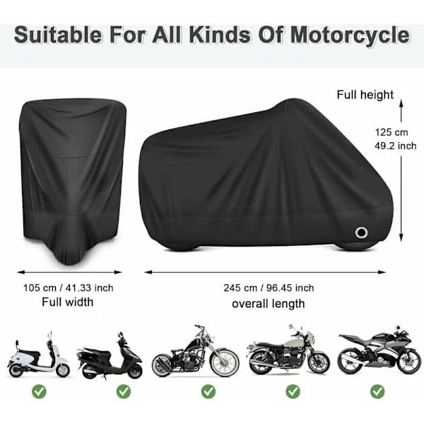 Vattentätt motorcykelöverdrag 190T Polyester Allvädersskydd