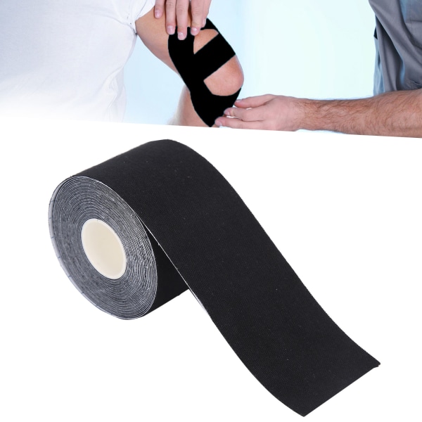 Muskeltape Sportsfysioterapi Kinesiologitape for kne-ankelskulder (5cm x 5m)Sort