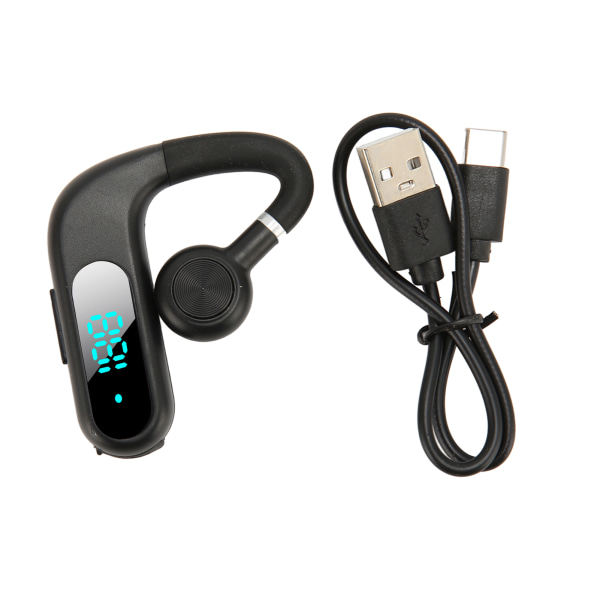 Bluetooth Earpiece V5.3 brusreducerande handsfree hörlurar Ultralätt bärbar 180 graders roterbar mikrofon för företag svart