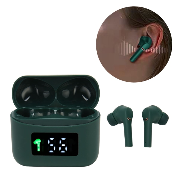 Bluetooth 5.2 -nappikuulokkeet, melunvaimennus, langaton optinen anturitekniikka IPX5 Deep Waterproof -kuulokkeet pelaamiseen vihreällä