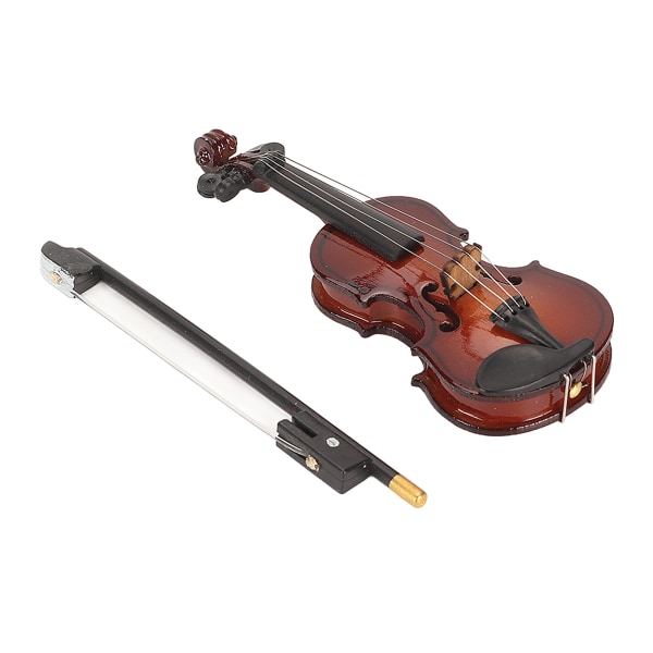 8 cm træ miniature violin mini musikinstrument til hjemmekontor indretning fødselsdagsgave