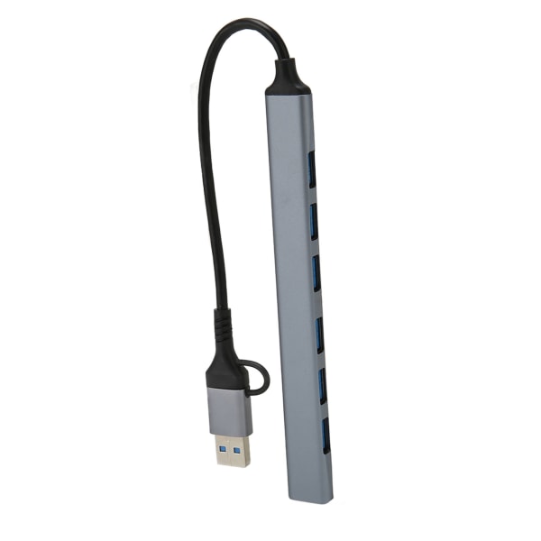 USB Type C -keskitin 1 USB 3.0 6 USB 2.0 -portit High Speed ​​Plug and Play -moniporttisovitin puhelimeen kannettavan tietokoneen hiirinäppäimistö