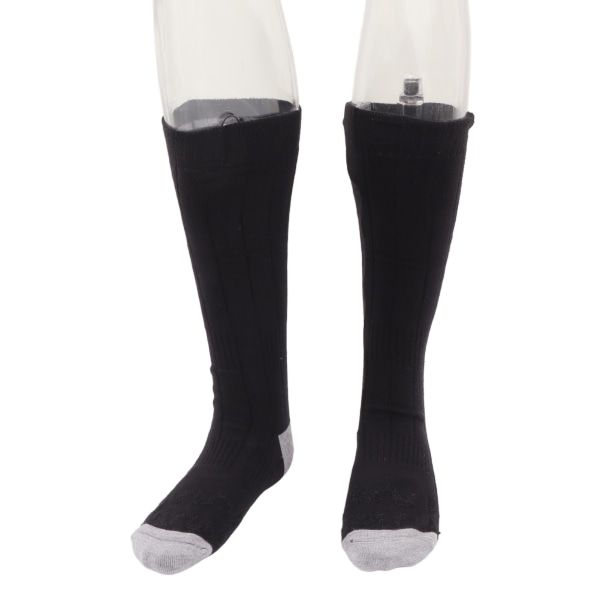 1 par oppvarmede sokker 3 nivåer temperatur oppladbar komfortabel svart grå elektrisk oppvarmet sokker for fotturer på ski