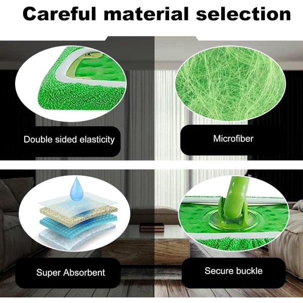 Reusable Mops, Highly Absorbent and Dirt-Trapping Floor Cloths