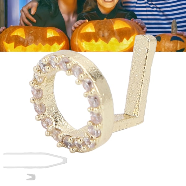 Isolla kirjaimella muotoiltu hip hop -hammas Halloween hip hop -koristeluhammastukitarvikeO Gold