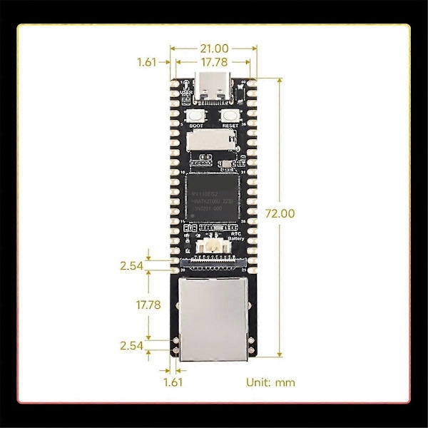 Luckfox Pico Pro Linux RV1106 Rockchip AI -kortti ARM -A7/RISC-V Pico(B).pa:lle