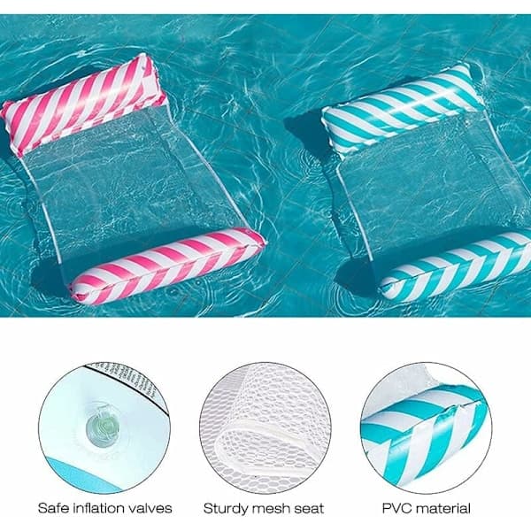Floating Hammock 2-pack, 4-i-1 Inflatable Hammock Pool Inflatable Water Hammock, Collapsible Floating Hammock Ultralight, Sun Lounger f