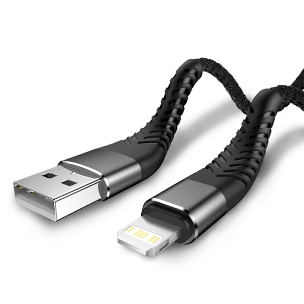 USB-kabel för iPhone 11 12 13 14 Pro X XS Max 6 7 8 Plus SE Apple iPad Snabbladdningskabel Original Mobiltelefonladdare Datakabel 3m svart black 0.25m