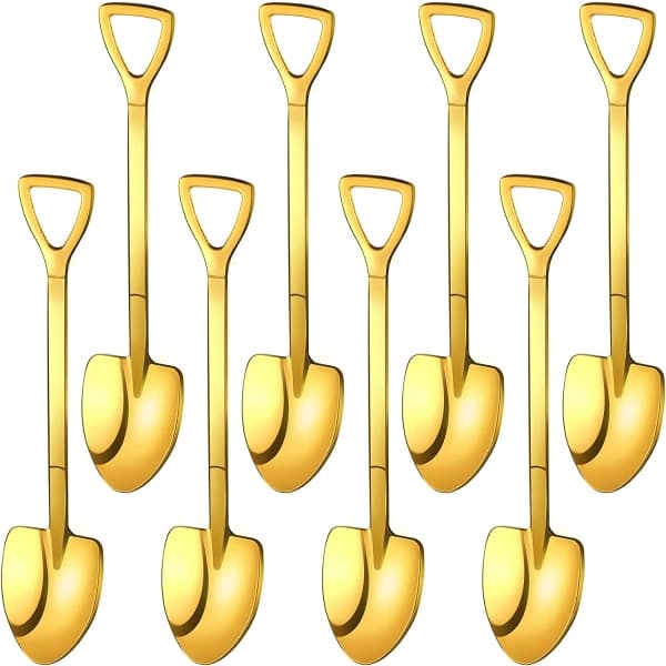 8 deler gull spadeform skjeer Rustfritt stål spade