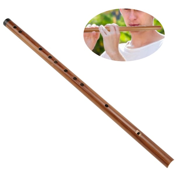 MBAT Bitter Bambusfløyte Fløyelspose Polert Profesjonell Forfinet Musikkinstrument ZD‑5D Toneart