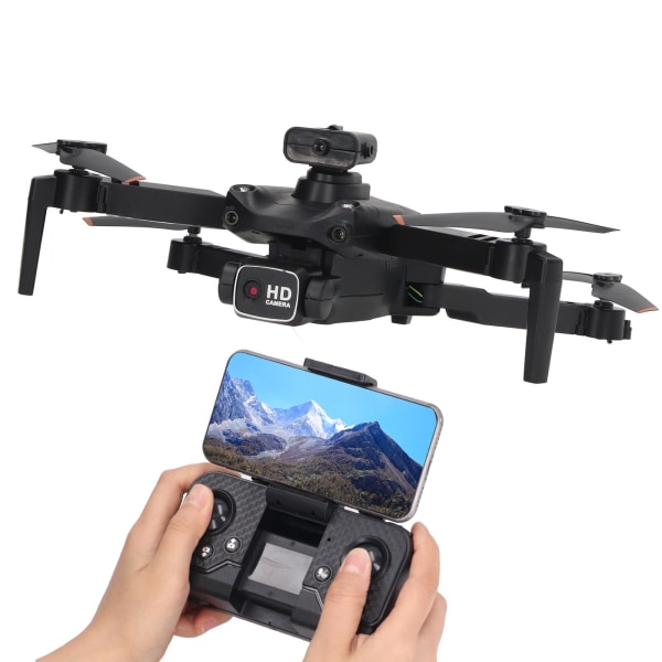 RC Drone med 4K HD doble kameraer 5-sidig hindring unngåelse Sammenleggbart RC Quadcopter for barn over 14 2 batteri