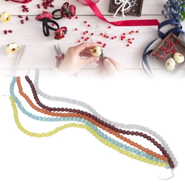 5-strengs smykker DIY Stone Bead Utsøkt Halskjede Armbånd Håndverk Lage perler for smykkebutikk