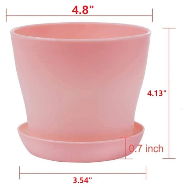 8 Plastplanter med underskål | Tilfældige farver