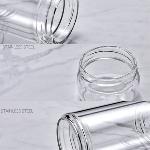 Dobbel isolert glassflaske Tykkkant Bunn Lekkasikker Bærbar gjennomsiktig reisekopp for hjemmekontor