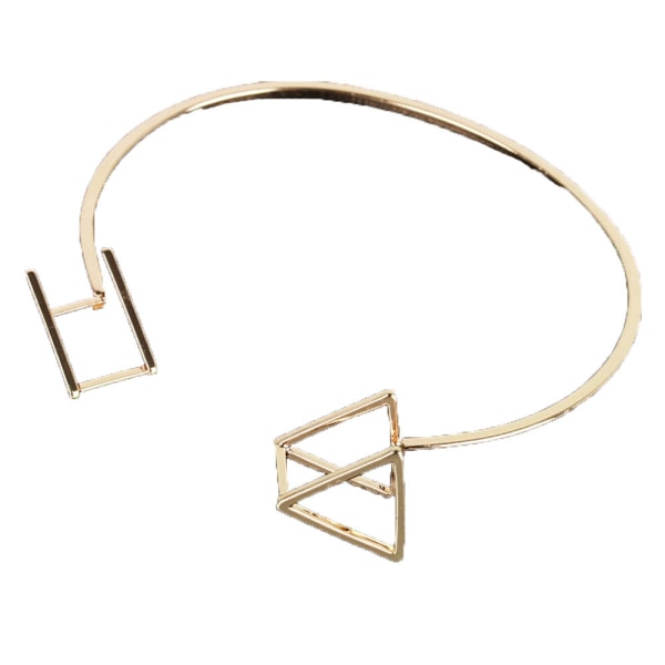 Enkelt armband i öppen stil i geometrisk form Legeringsarmbandssmycken (guld nr. 1)